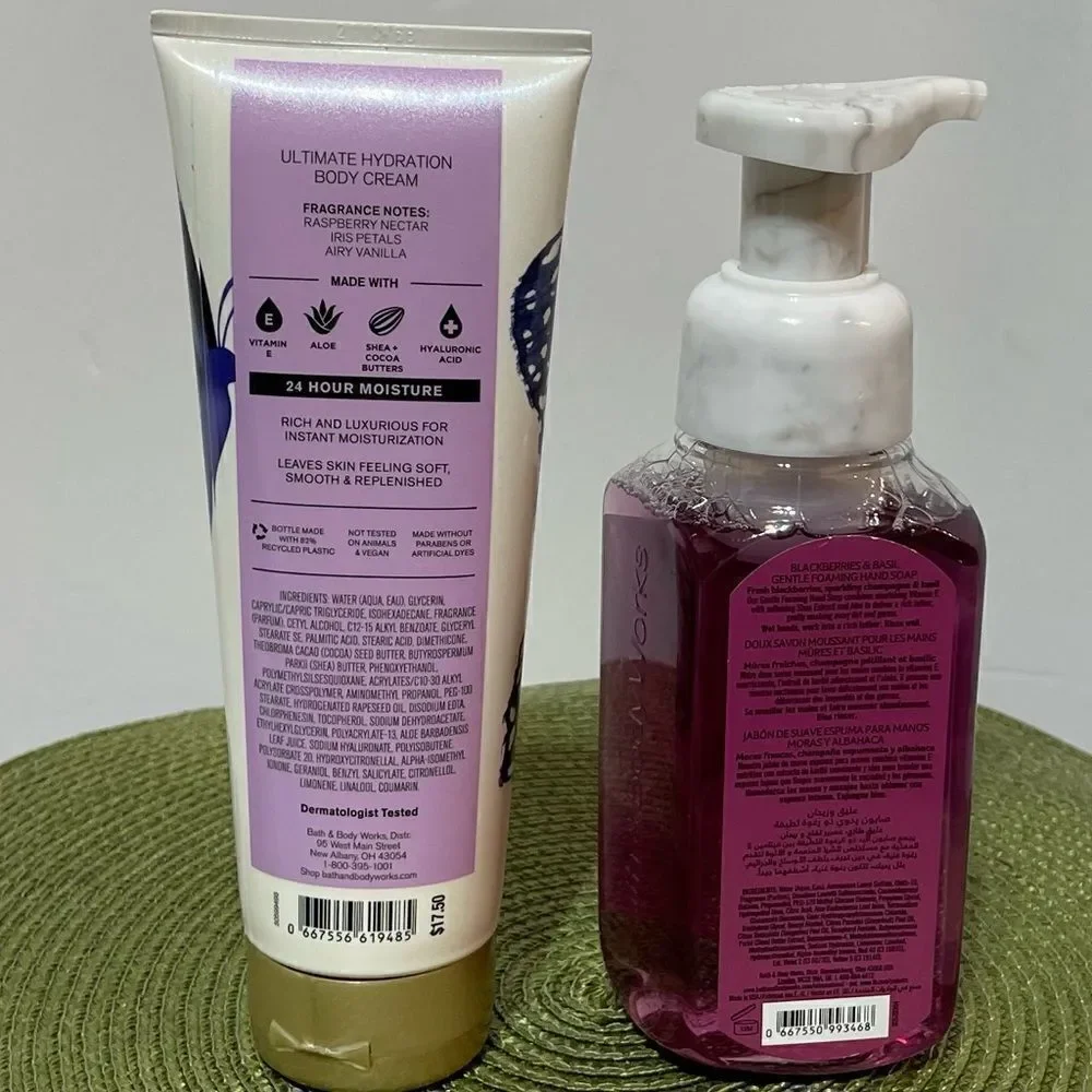 BBW Butterfly & Black Berries & Basil set of 2 NWT